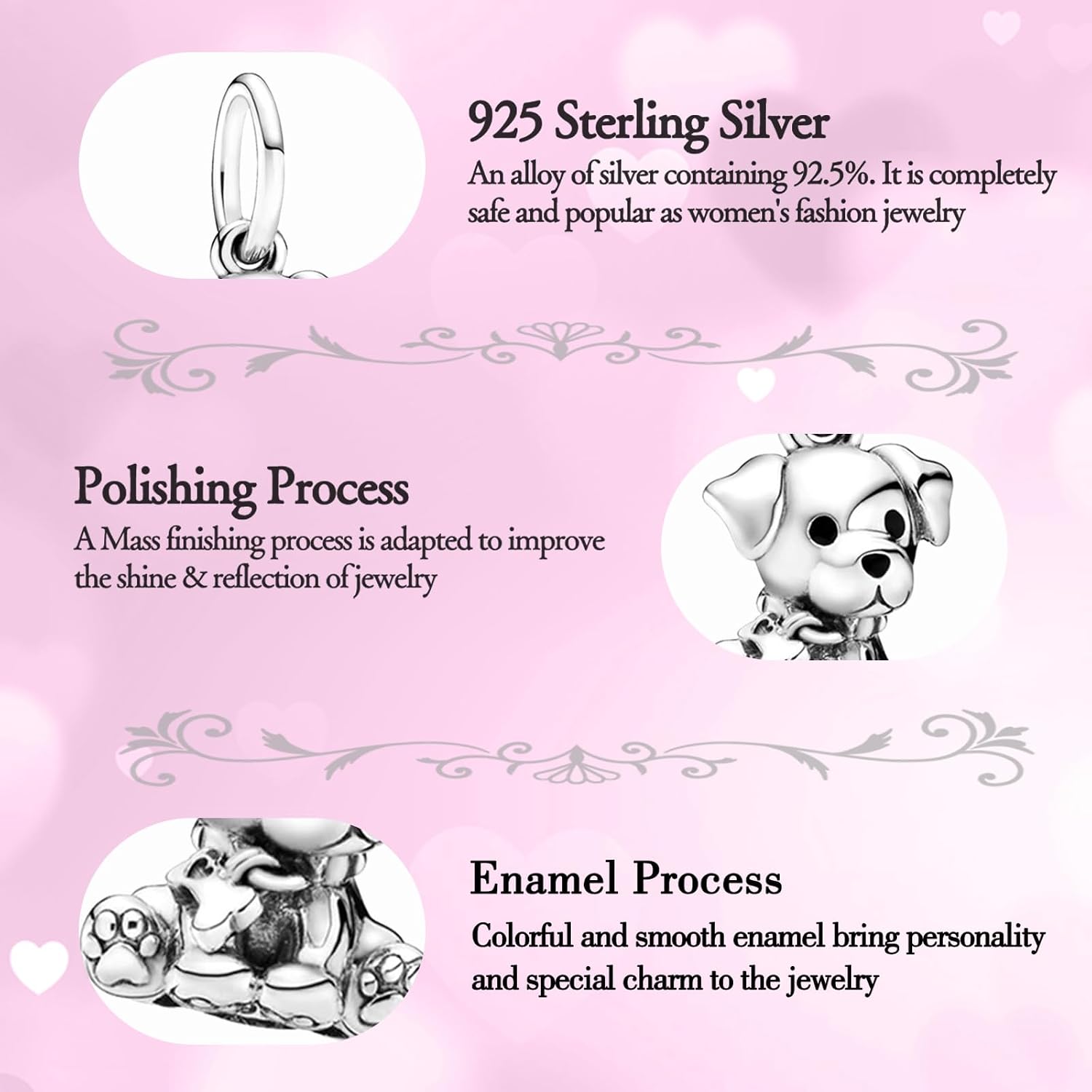 Charm 925 Sterling Silver Bead Charm for Pandora Bracelets and Necklaces for Woman Dangle Pendant Bead,Jewelry Gifts