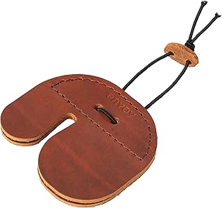Envoy Archery Finger Tab, Genuine Leather Finger Guard for Shooting Practice, Recurve and Compound Bow String Protection, Made in USA, Saddle