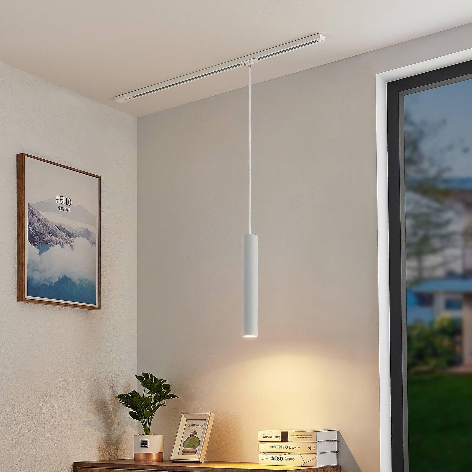 Lindby Lámpara para sistema de riel Linaro (Moderno) en Blanco hecho Metal e.o. Salón & Comedor (1 llama, GU10) carril foco