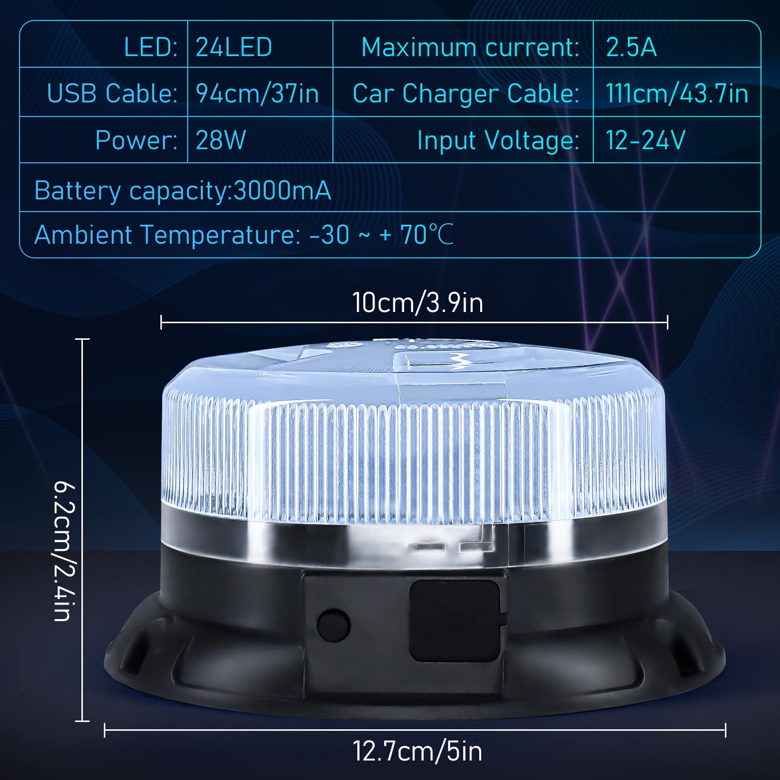2 Lampes D'avertissement LED Magnétiques – 9 Modes Clignotants Pour Voiture, Camping, Sécurité Routière Et Urgences