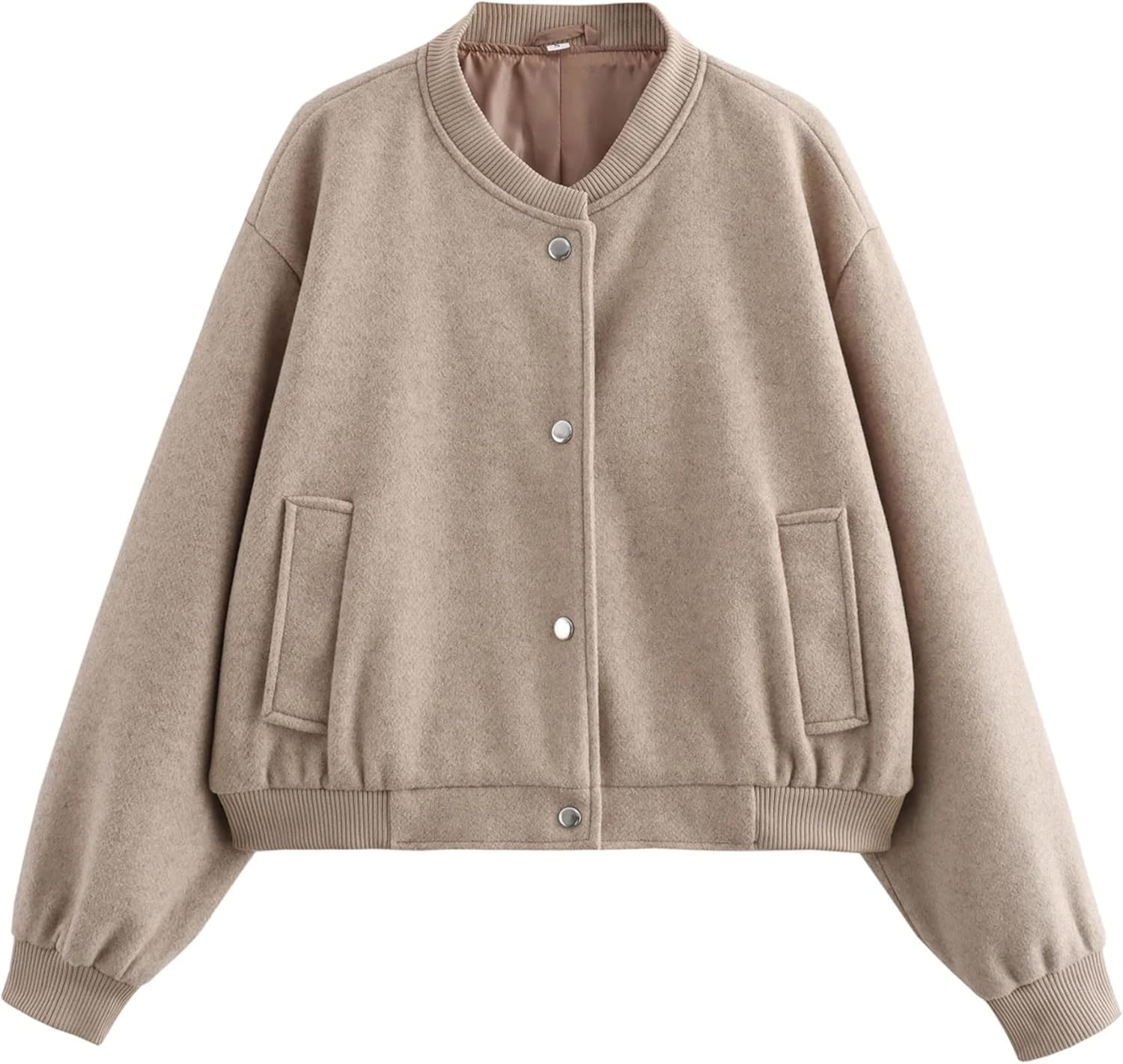 Cropped Bomber Jackets for Womens Long Sleeve Button Down Crop Shacket Jacket Tops