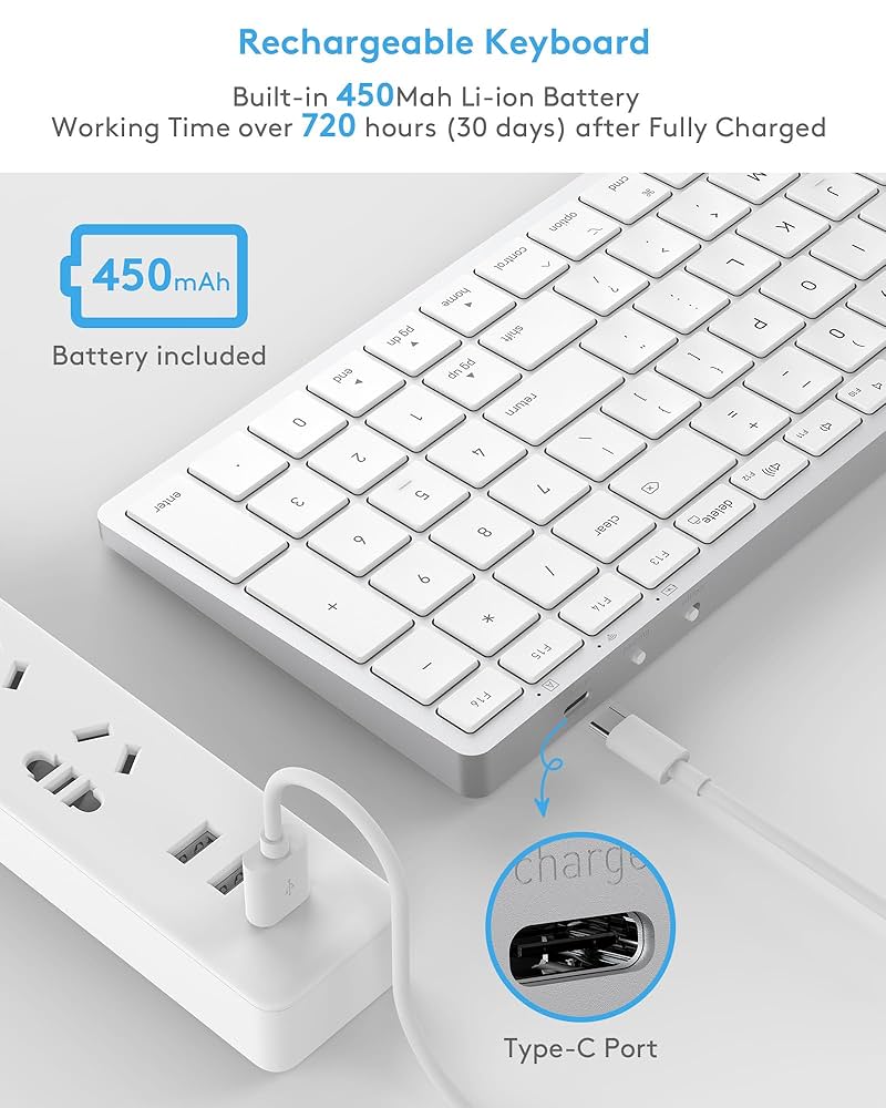 Wireless Bluetooth Keyboard for Apple iMac OS Deviecs