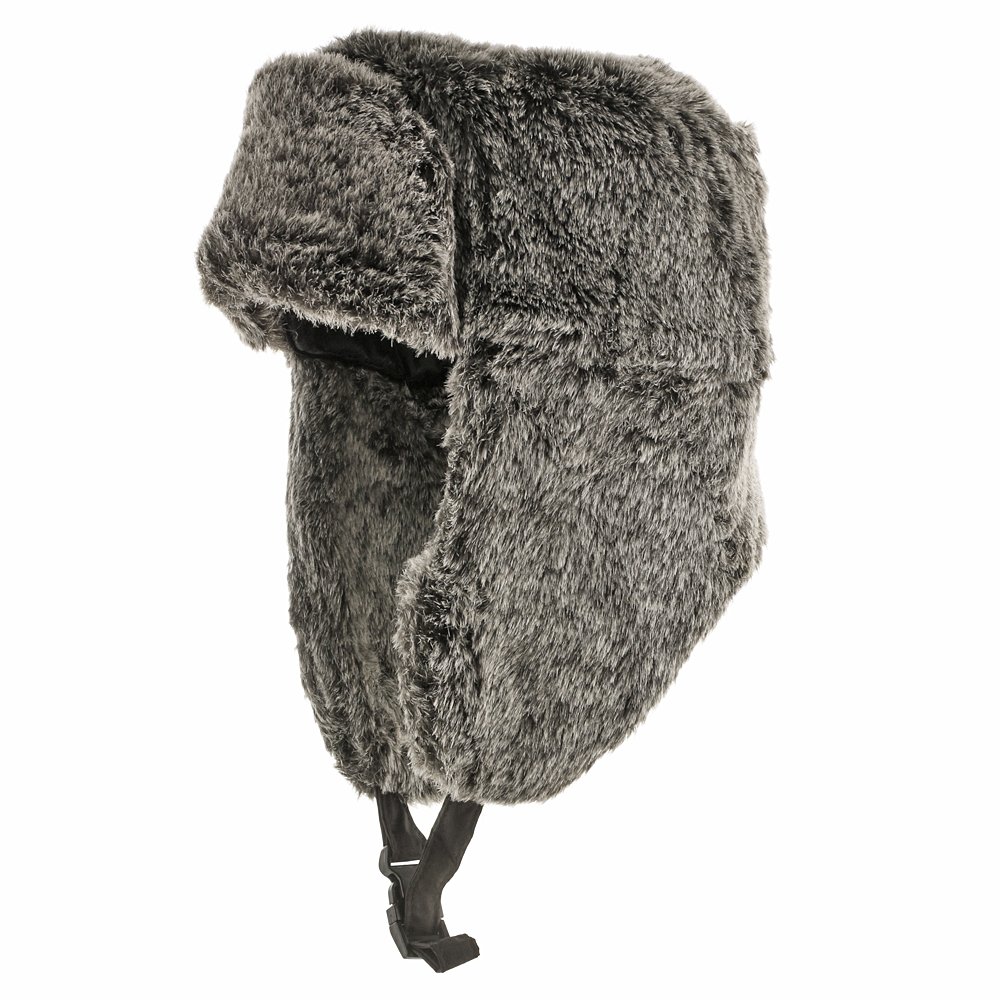 Russian Trooper Black Pilot Aviator Soft Faux Fur Hat Trapper Ushanka Men and Women