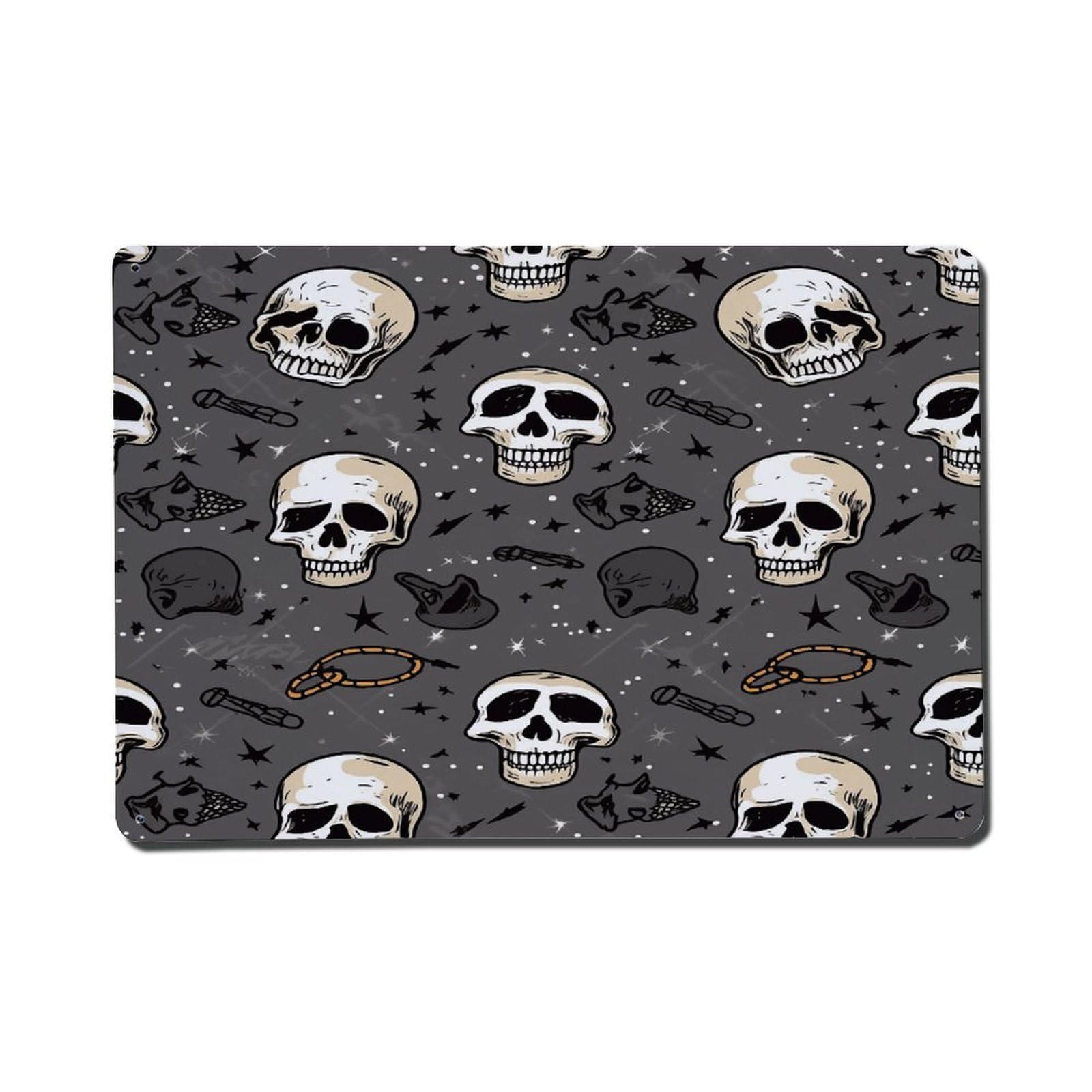 Adfgyerh Style Skull And Lightning Metal Signs Funny, Aluminum Tin Sign Indoor Outdoor Decor, Vintage Signs For Home Office Kitchen Bar Cafe Garden Farmhouse Wall Decor