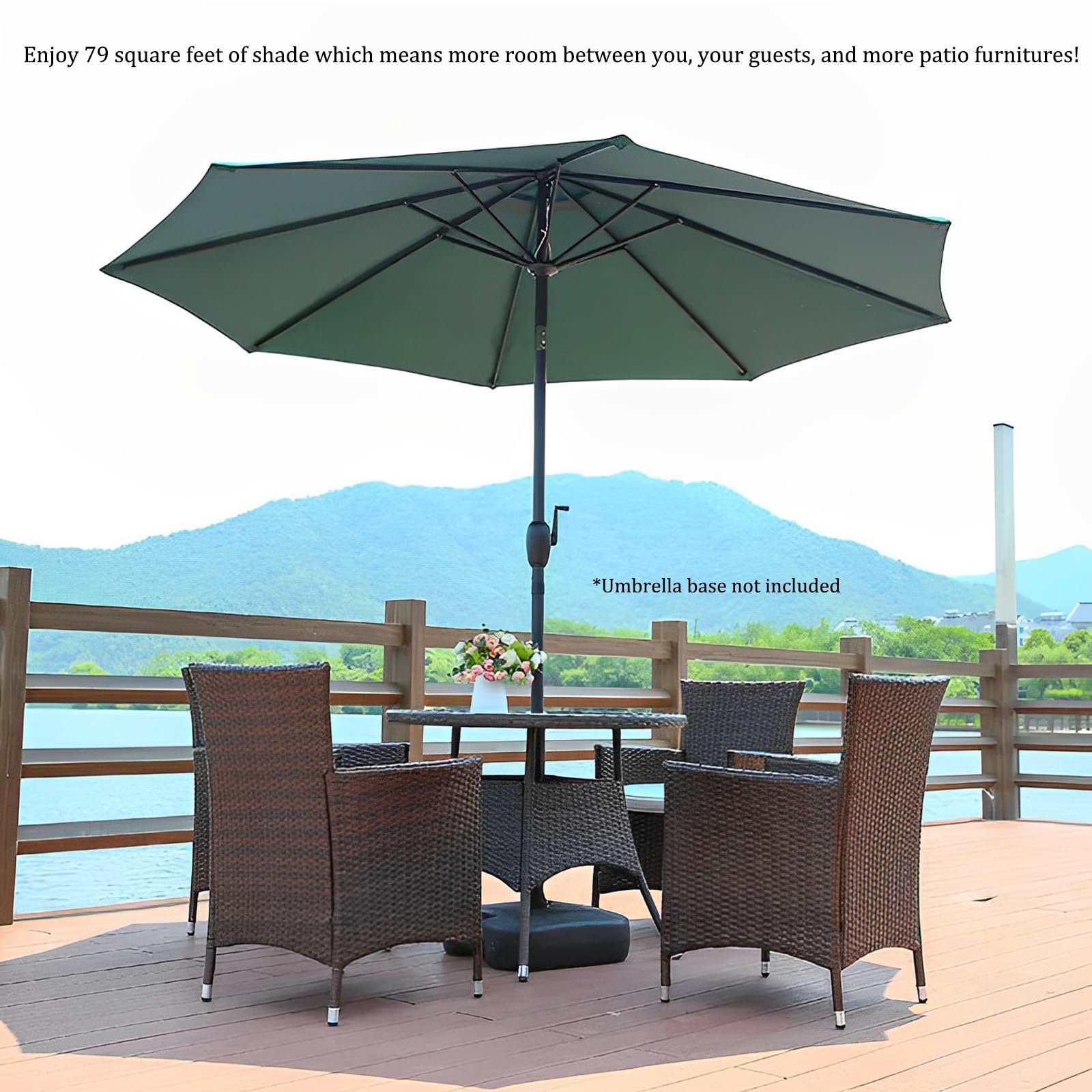 KAnduo 6.6ft/9ft/10ft Replacement Umbrella Canopy, 6 Ribs/8 Ribs Garden Umbrella Canopy Replacement Cover, Patio Beach Market Umbrella Replacement Cloth (Canopy Only)(Color:Red,Size:10FT 8-Ribs)