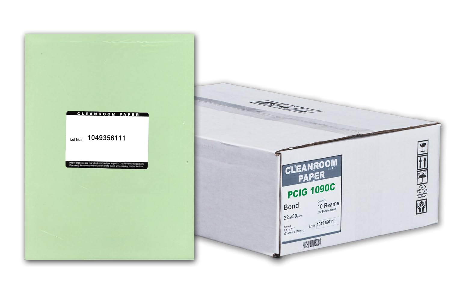 Purus PCIG 1090C Green NonLatex Clean Image Cleanroom 22 Paper, 11