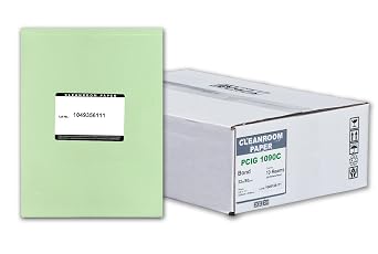Purus PCIG 1090C Green Non-Latex Clean Image Cleanroom #22 Paper, 11" Length x 8.5" Width Case of 2500 sheets