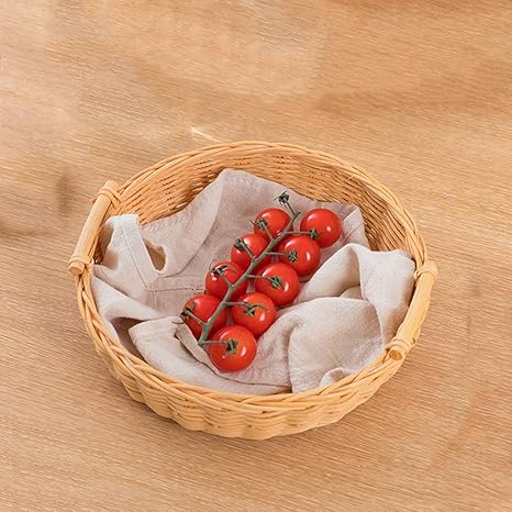 Amazon Cfslp フルーツ野菜収納バスケット手編まれたバスケットピクニックバスケット手作りのパンカバー枝編み細工品バスケットキッチン収納 Size Small ランチョンマット オンライン通販