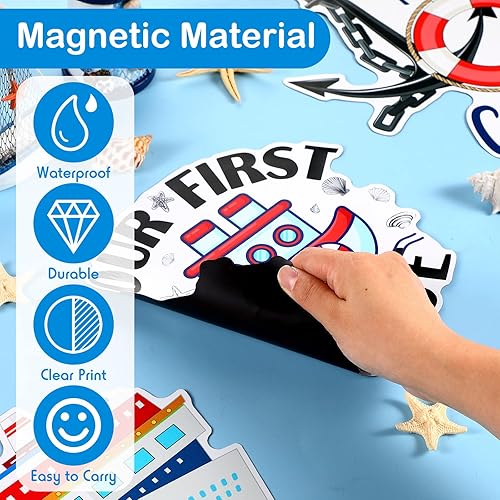 Miniatura 4 de 4 piezas de decoración para puerta de crucero, decoración de imanes grandes para puerta de crucero, imanes de anclaje para refrigerador, decoración