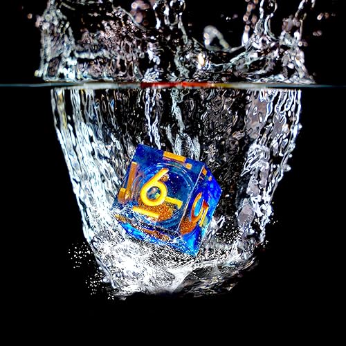 Miniatura 10 de Liquid Core - Juego de dados DND, 7 piezas de dados de resina con bordes afilados para Calabozos y Dragones, dados poliédricos D&D hechos a mano,