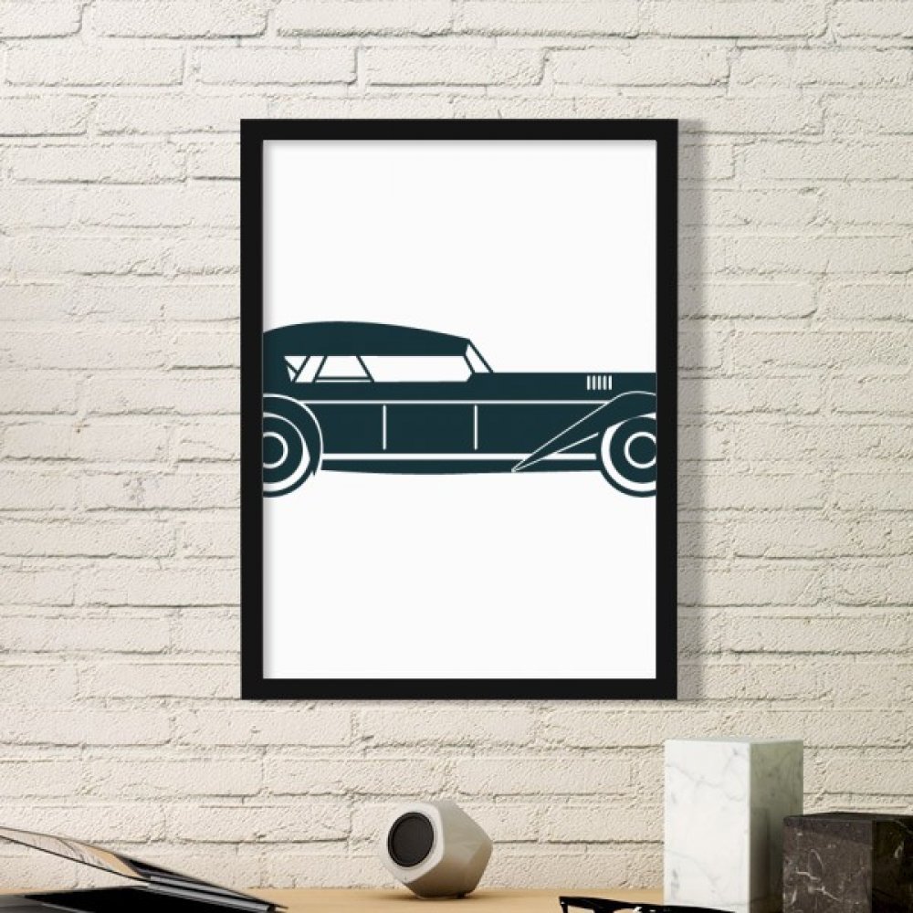 Cadre photo voiture verte en bois noir pour décorer un bureau moderne