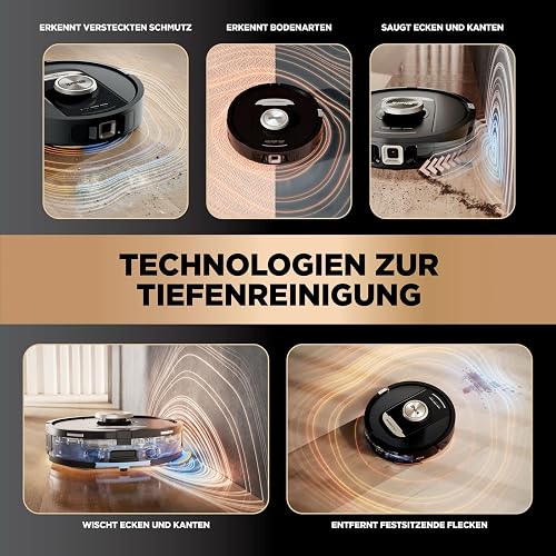 Shark PowerDetect 2-in-1 Robot Vacuum and Mop, NeverTouch Pro Base with Auto Cleaning, Charging and Emptying, 60 Days, 3D Navigation and LiDAR, NeverStuck, WiFi/App, Black, RV2800ZEEU - 3