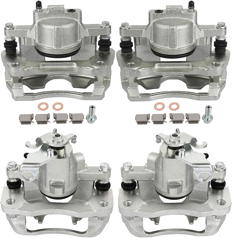 Disc Brake Caliper Assembly ANPART 18B5081 18B5080 18B5045 18B5044 w/Bracket Front & Rear Sets of 4 Compatible For Chrysler 2008-2012,For Dodge 2008-2016,For Ram 2012,For Volkswagen 2009-2012