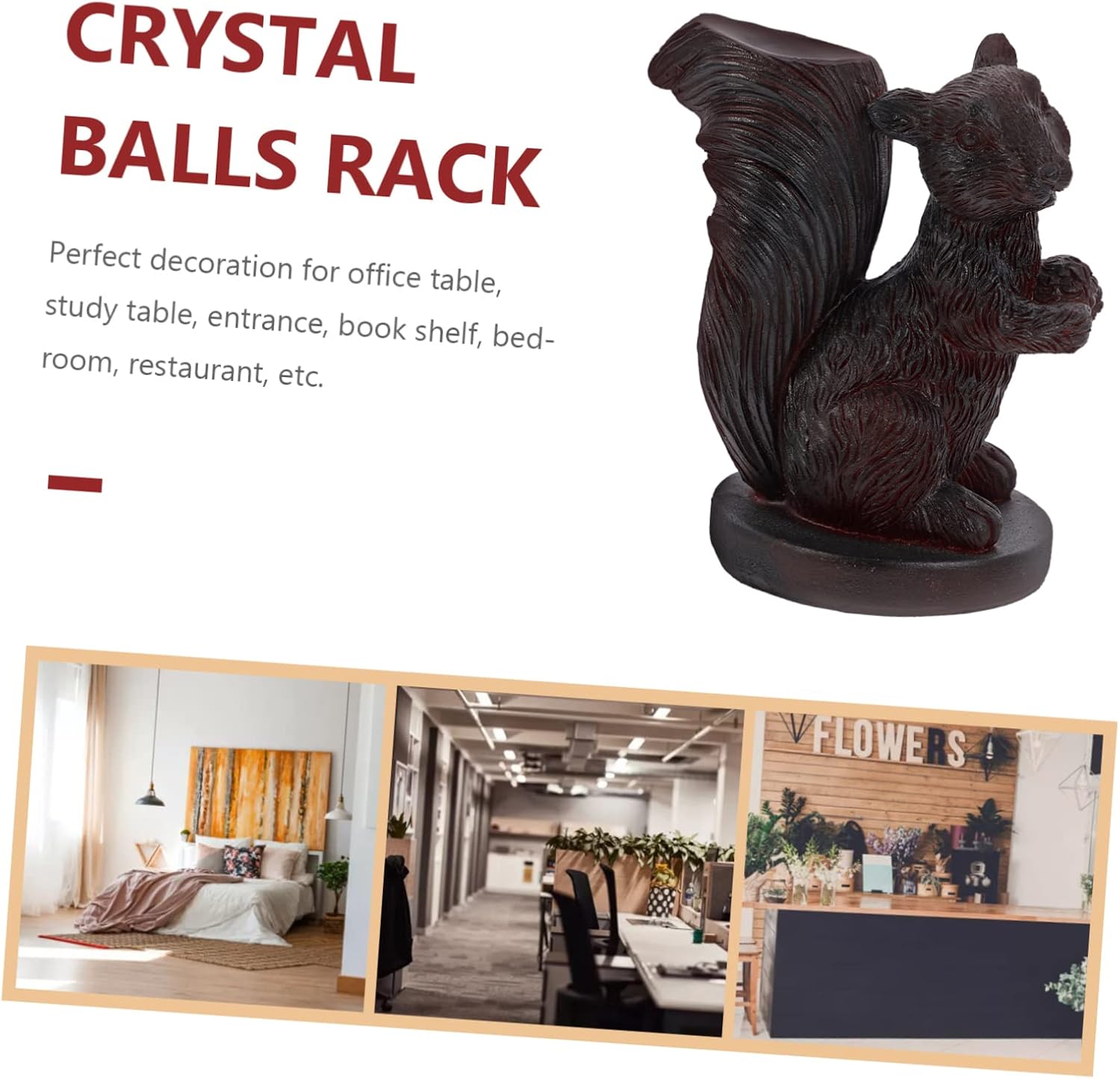 Creative Squirrel Resin Base for Crystal Balls Unique Holder for Spheres Lightweight and Sturdy Decor for Home Office and Gifts