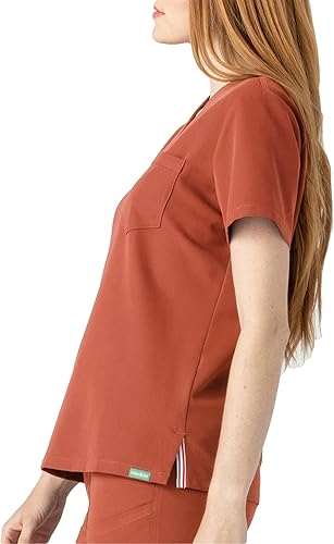 Miniatura 4 de Mediclo Sal Essential - Camiseta médica para mujer, respetuosa con el medio ambiente, sostenible, con cuello en V, bolsillo en el pecho, ropa de