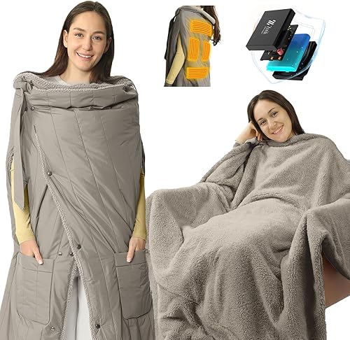 ZonLi Manta térmica a pilas para uso en exteriores, moderna, inalámbrica, portátil con batería recargable de 10000 mAh, chaleco térmico para hombre,