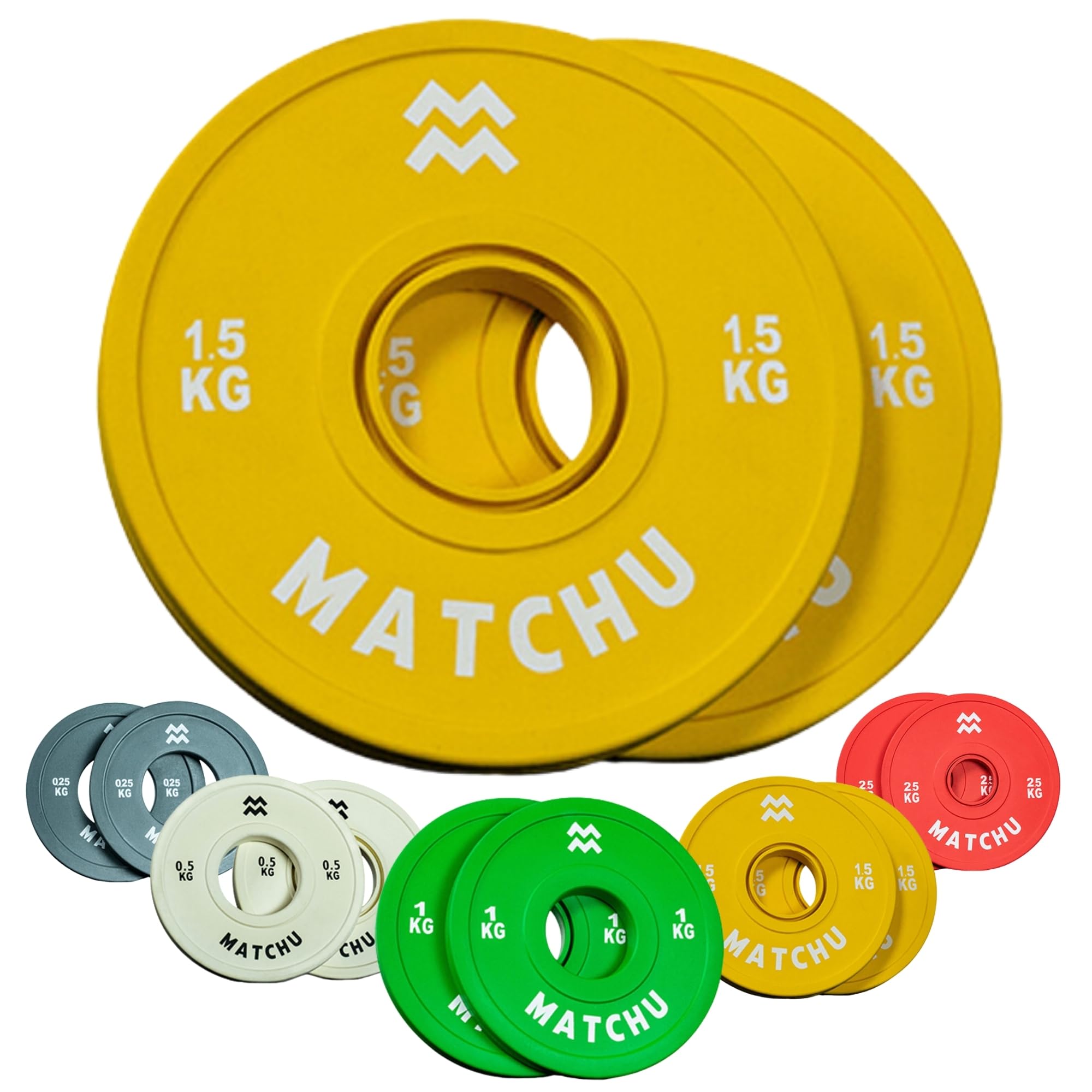 MATCHU - Fractional Plates - Mini Hantelscheiben - 0,25/0,5/1/1,5/2,5 KG - Satz mit 2 Stück - Stahl mit Gummiaußenschicht - Durchmesser 50mm