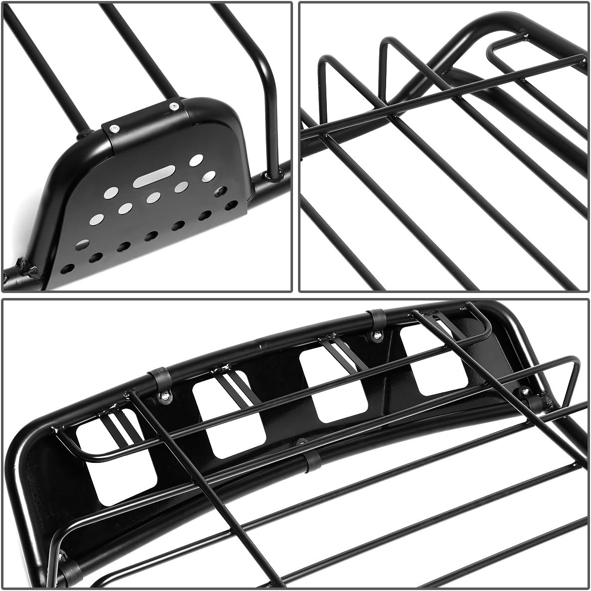 DNA MOTORING PT-ZTL-8059 Universal Adjustable Roof Cargo Basket Luggage Carrier,Black : Automotive