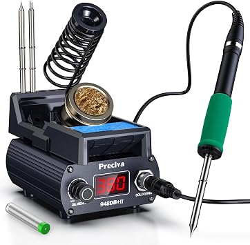 Portable Soldering Station-T12 Solder Iron Tip, 75W Digital Display Soldering Iron Station-Fast Heating 5S, C/oF Conversion392F to 896F, Auto Sleep&Calibration Support for Electronics Repair