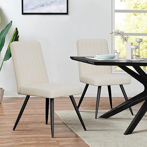 Miniatura 7 de Alunaune Juego de 2 sillas de comedor modernas de terciopelo, sillas de comedor tapizadas para cocina, sillas de ocio sin brazos de mediados de