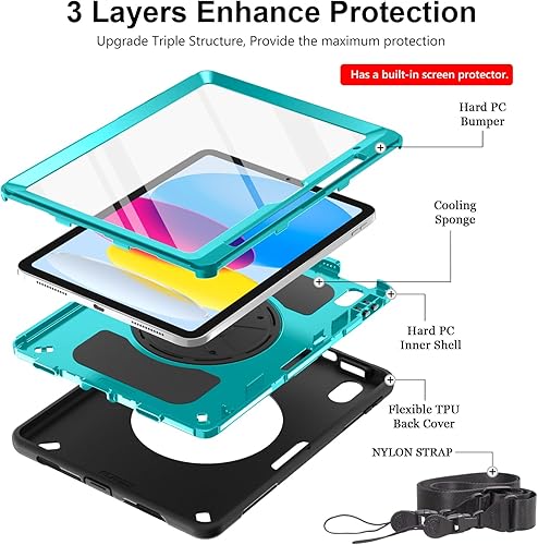 Miniatura 4 de Funda para iPad (A16) de 1110 generación Funda protectora para iPad de 11 generación de 11 pulgadas 2025 y 10 generación de 10.9 pulgadas 2022 con