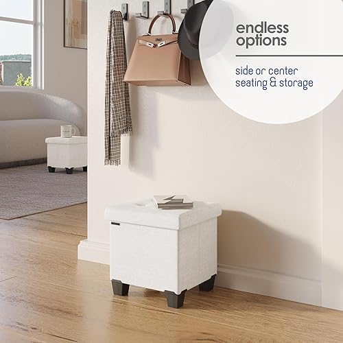 Miniatura 42 de Otomana plegable para dormitorio o sala de estar, con contenedores de almacenamiento, reposapiés para el extremo de la cama, soporta hasta 660 lb,