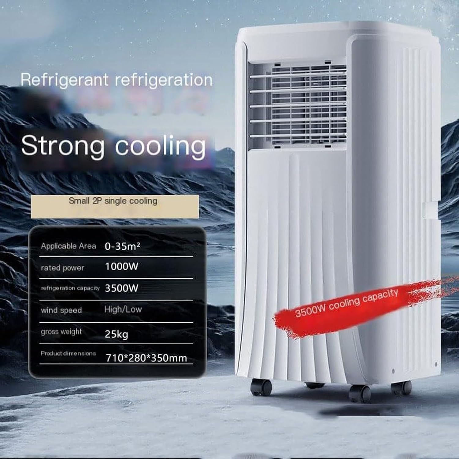 Condizionatore Portatile 10000 BTU Raffredda Stanze Fino a 350 mq Funzionamento Silenzioso modalità Sleep Timer 24 Ore Kit Finestra per Casa Ufficio Spina UK Ti, 12000 Btu, 12000 BTU