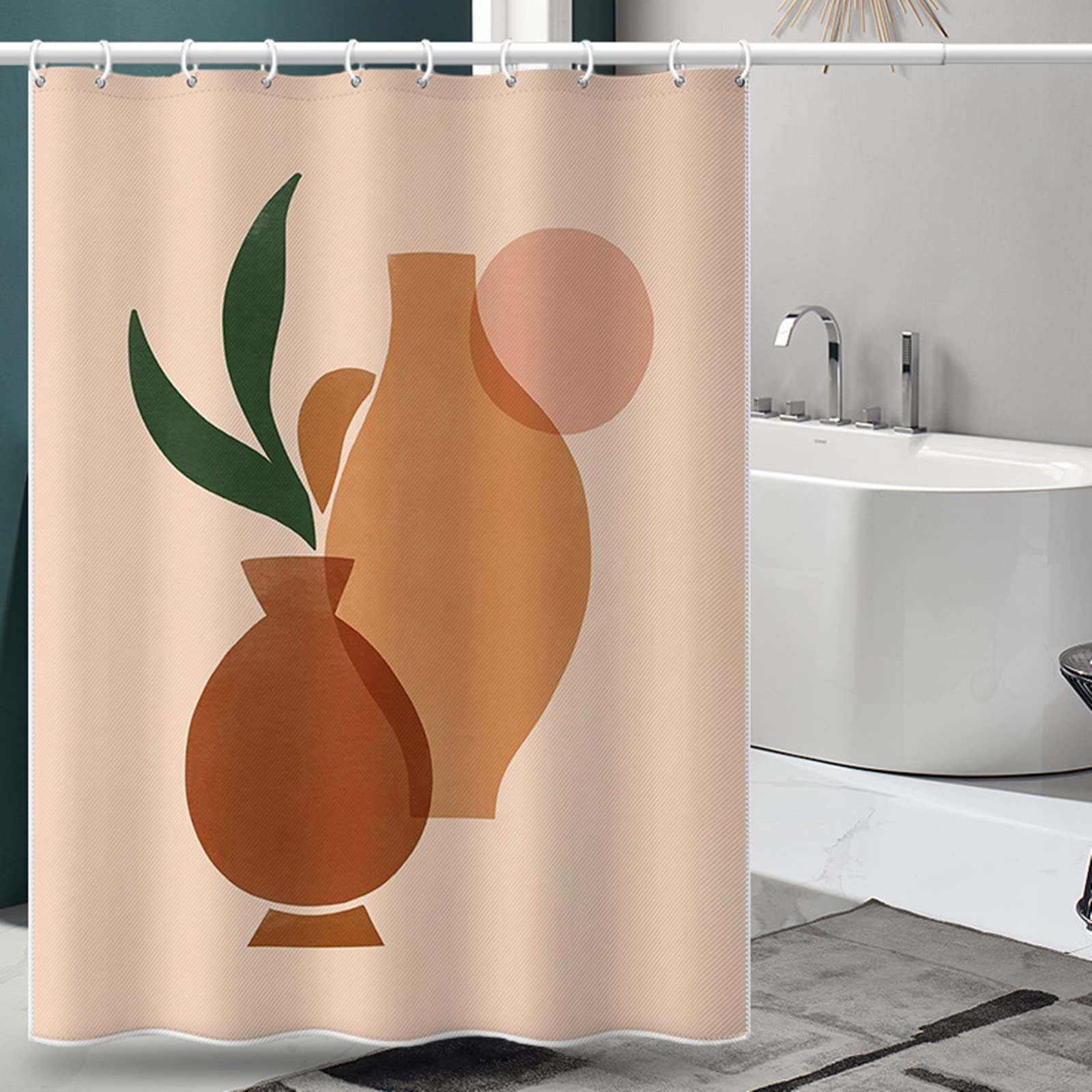 Rideau douche KnSam vase et branche 150x200 cm anti moisissure pour salle de bain