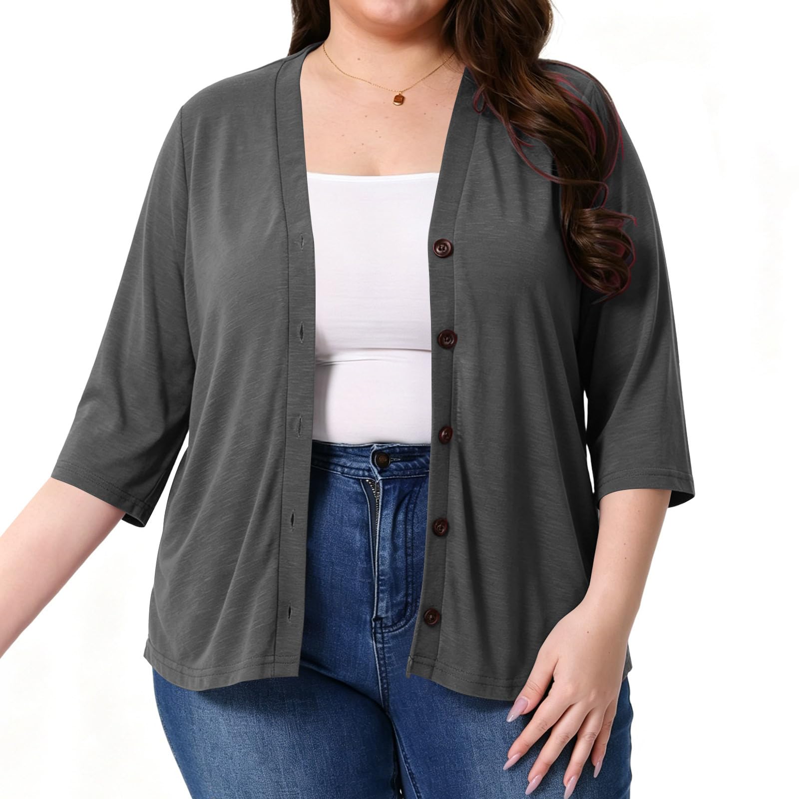 Strickjacke Damen Leichte Strickjacken Oversize Cardigan Elegant Strickjacke Große Größen Damen-Jacken Übergang Strickmantel Button-Down Outerwear Lässige Herbstmantel Klassisches Oberbekleidung
