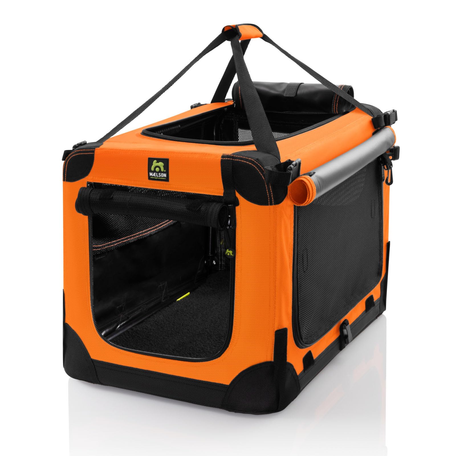 Maelson Soft Kennel Neon-Orange, 52 cm - Faltbare Hunde-Transportbox