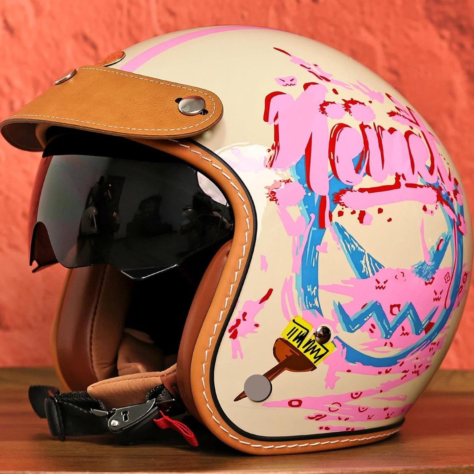 Casco Da Scooter Per Casco Jet Da Moto Aperto Con Visiera Parasole