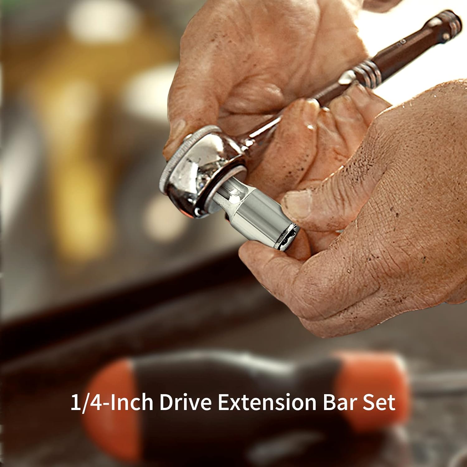 4Pcs Drive Socket Extension Set (Cr-V) Steel Socket Extension Set with Mirror Finish (Length Includes 2"/50mm, 4"/100mm, 6"/150mm, 10"/252mm)