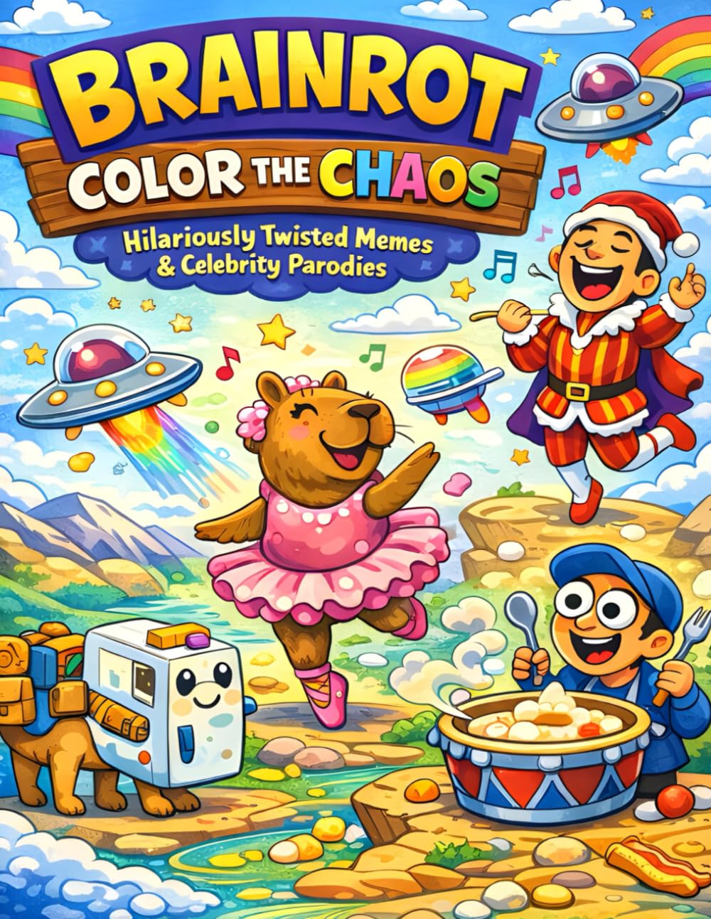 Italian Brainrot: Color the Chaos: The Ultimate Absurd Coloring Book of Ridiculous Celebrities & Memes (Brainrot Kingdom)