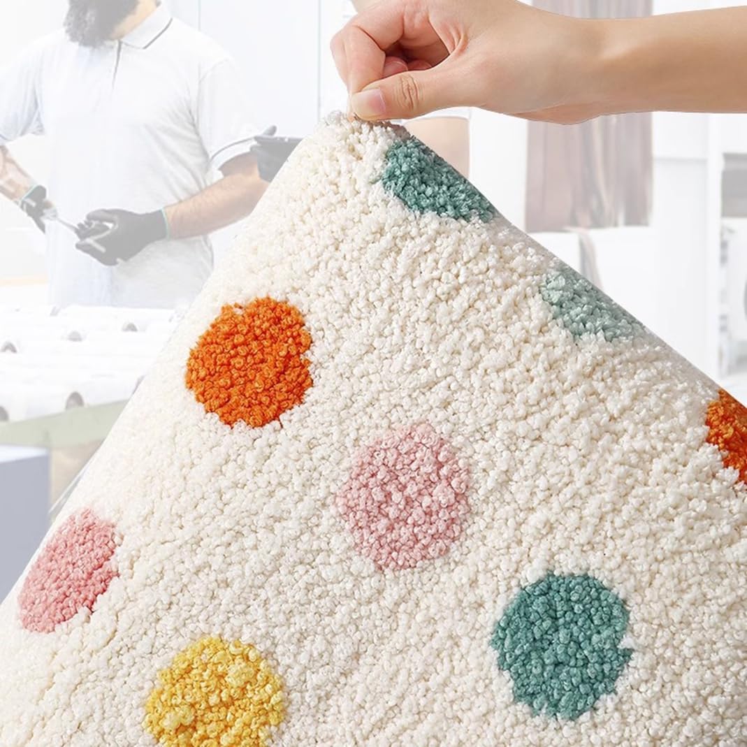 バスマット 速乾 洗える 大判 ふわふわ 花柄 マイクロファイバー 滑り止め 足拭き 浴室 ソフトタッチ 丸洗い 50x80cm 洗