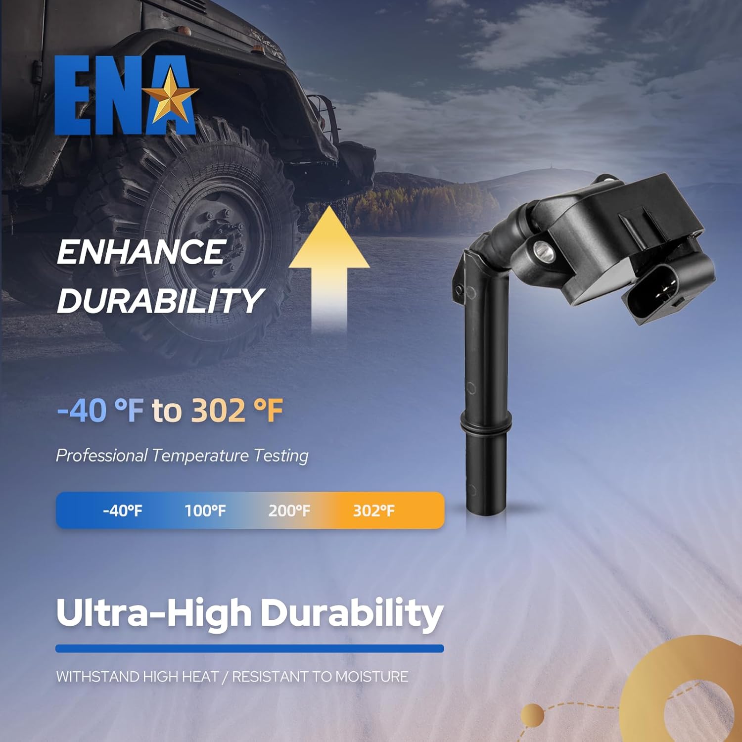 ENA Ignition Coil Pack UF887 Compatible with Mercedes-Benz A220 A35 AMG C300 CLA250 E350 GLA250 GLA35 GLB250 GLB35 GLC300 GLE350 2019-2023 2.0L L4 Coils Set of 4 Replacement for 2649060200 GN11053