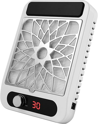 Aspirador colector de polvo de uñas para técnicos de uñas  Potente succión, ventilador silencioso de 3 velocidades, filtro HEPA reutilizable,