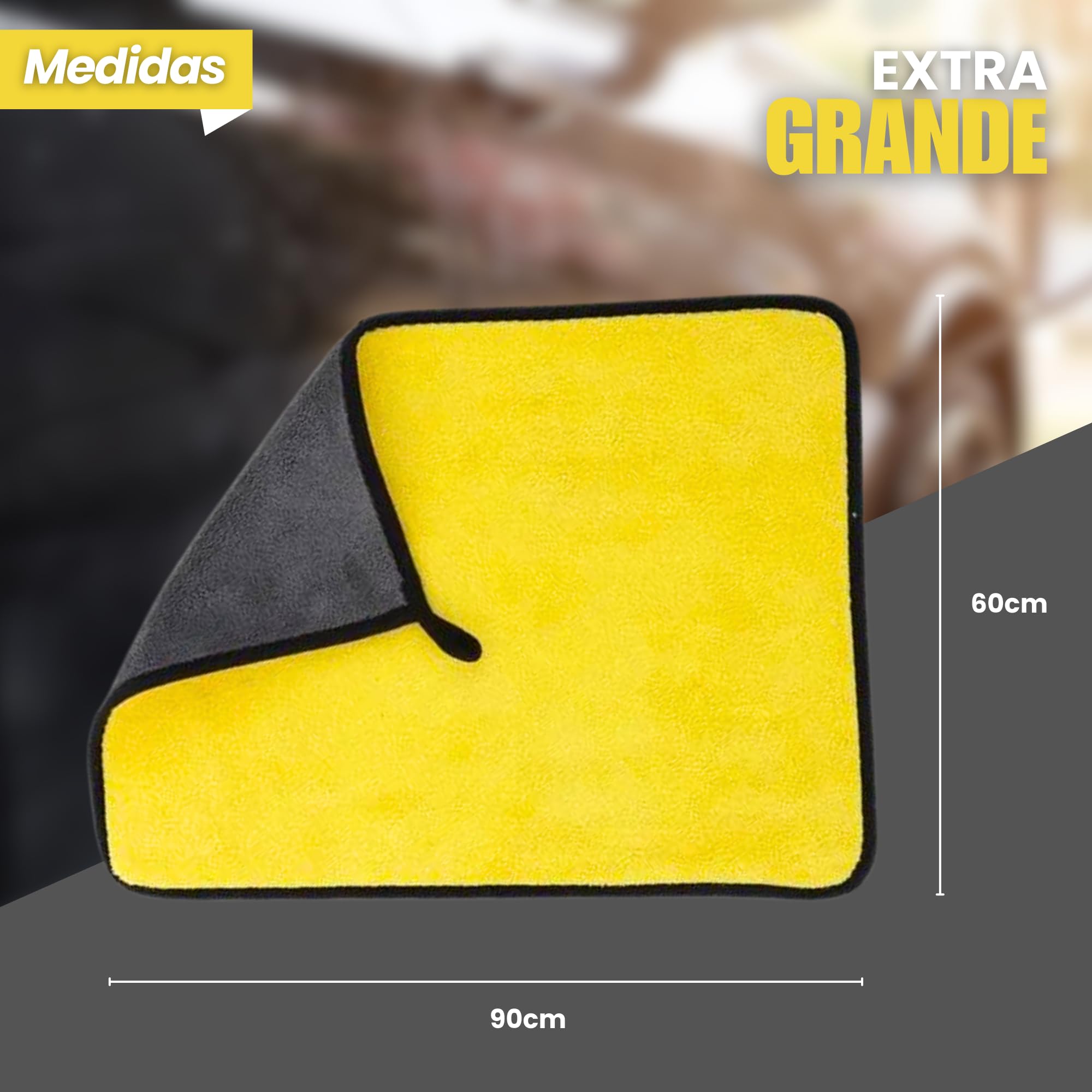 CARAPAPA Asciugamani per auto 90 x 60 cm - Microfibra ad alto