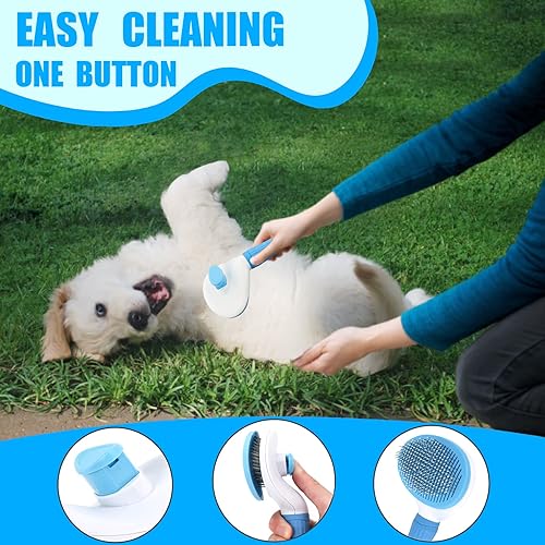 Miniatura 3 de Kit de aseo 5 en 1 para perros, cepillo para perros de pelo largo, cepillo para gatos de interior, cepillo para despellizar, rastrillo para pelos y