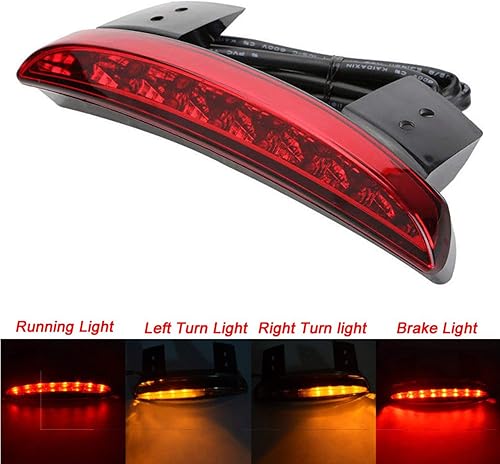 Miniatura 6 de ANKIA - Luz trasera de freno LED con borde de guardabarros trasero cortado para motocicleta, luz trasera de parada, lámpara de señal de giro para