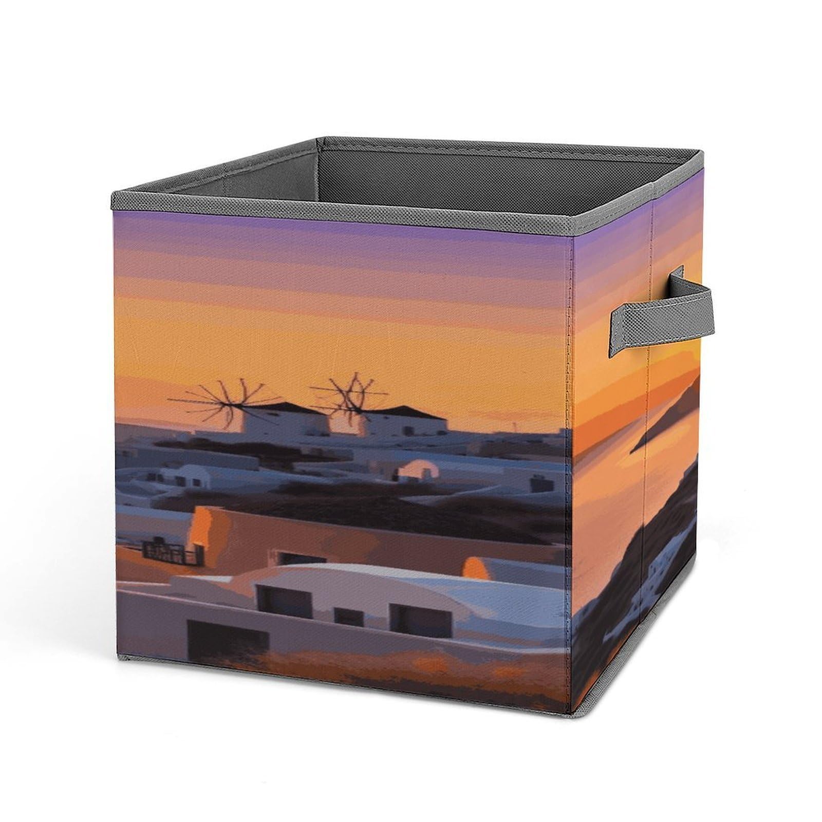 Fekiloot Style Greece Island Sunset Landscape Storage Bins Storage Baskets