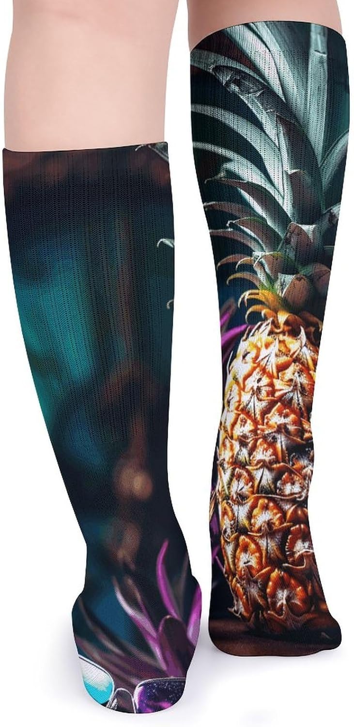 5 Pairs Knee High Socks Pineapple Long Tube Boot Seamless Toe
