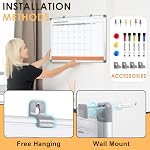 MAKELLO Calendrier Effaçable 24 x 18 po Calendrier Mensuel Tableau Blanc Tableau de Liège | Calendrier 2026, Tableau Blanc Magnétique, Cadre en Aluminium, Comprend 5 Marqueurs, Grand Tableau de Calendrier pour Famille, Bureau, Salle de Classe