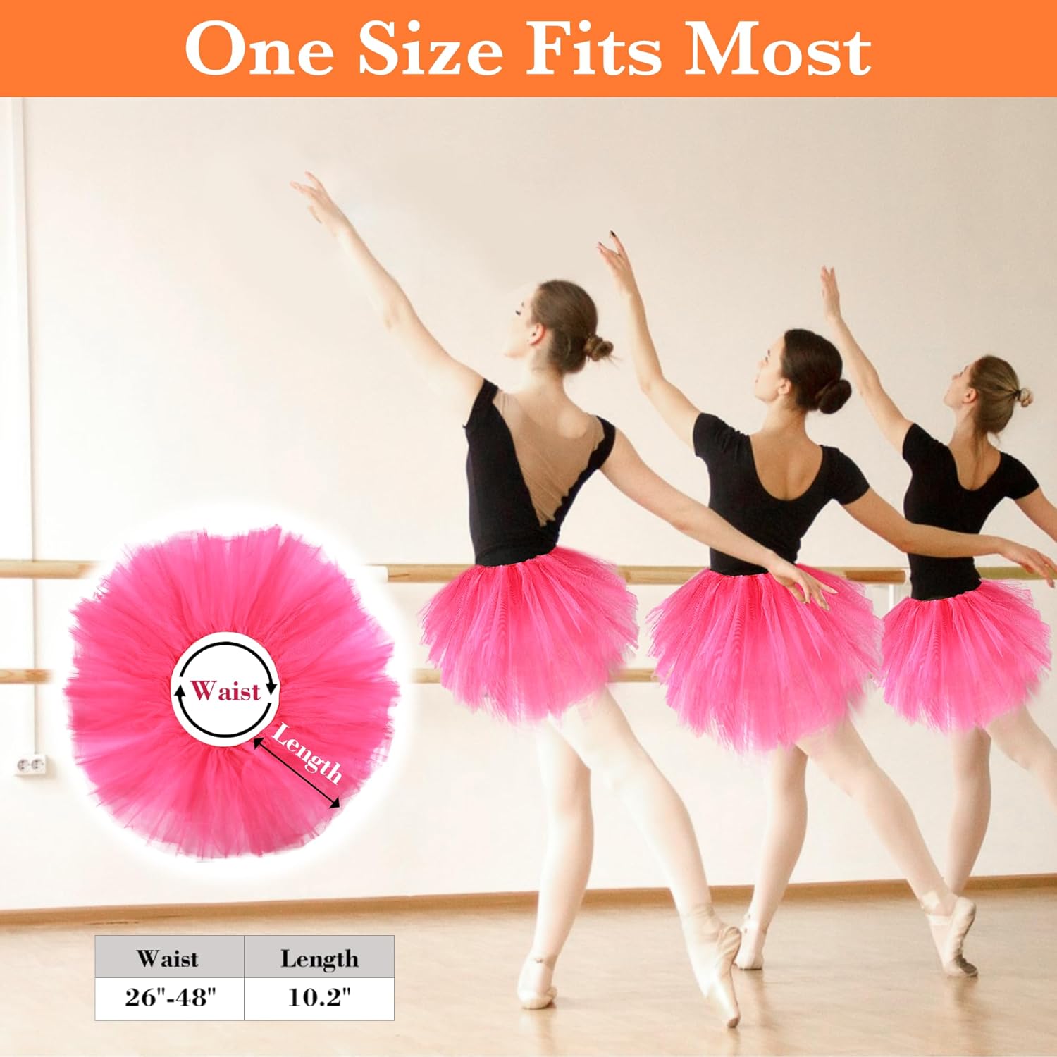 Ammiko Tutu for Women Adults - 5 Layer Tutu Skirts, Tutus for Women Girls, Halloween Tutu Adult, 80s Tulle Skirt Costume - Image 2