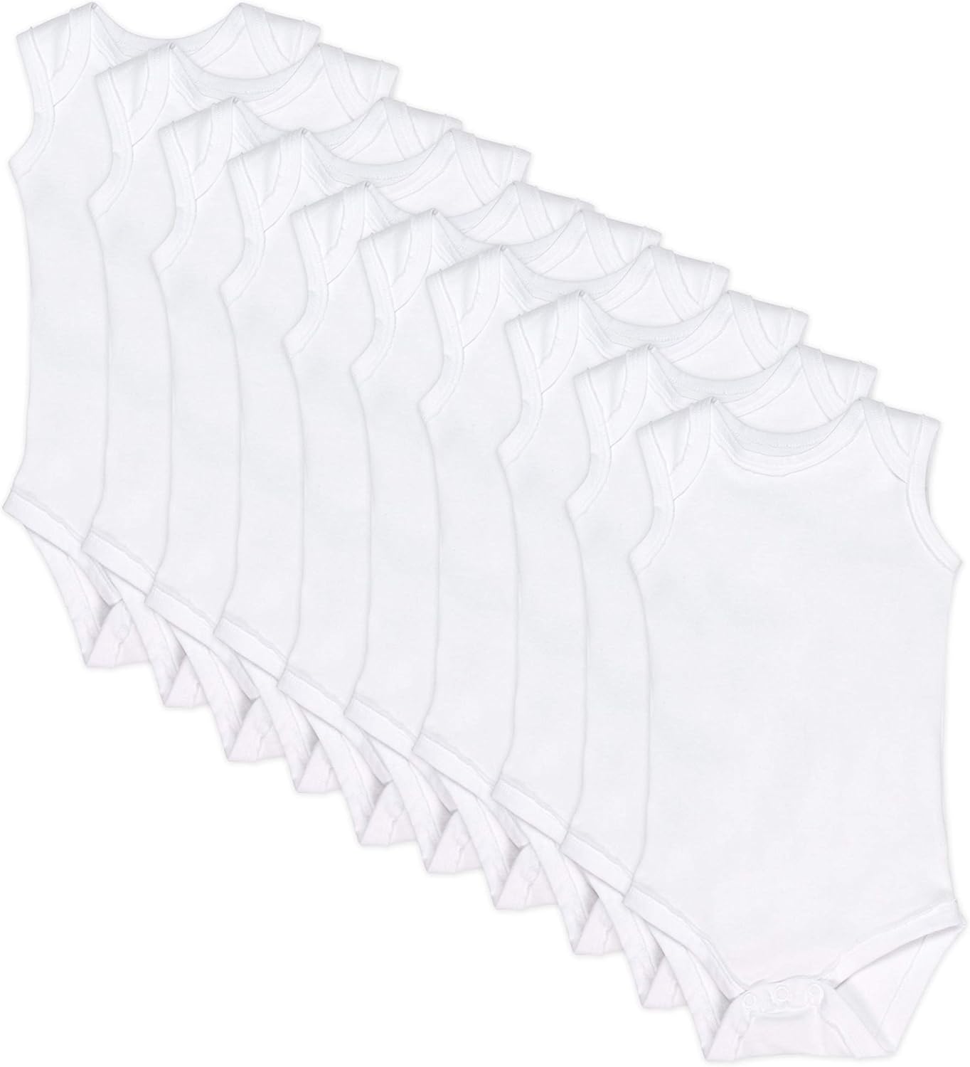 HonestBaby Body sin mangas de algodón orgánico para bebé, paquete múltiple