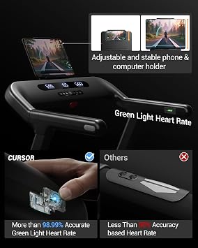 Treadmill with 2%-25% Auto Incline, Foldable Treadmills for Home, 4.0HP Quiet Brushless, 400LB Weight Capacity, 9.5MPH Max Speed, 55x18 Extra-Wide Running Area with Handle