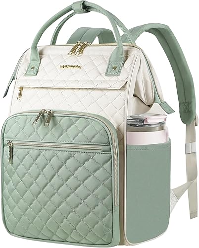 Miniatura 8 de EMPSIGN - Mochila para laptop de 17 pulgadas para mujeres, bolsas de trabajo, negocios, viajes, computadora, universidad, de gran capacidad,