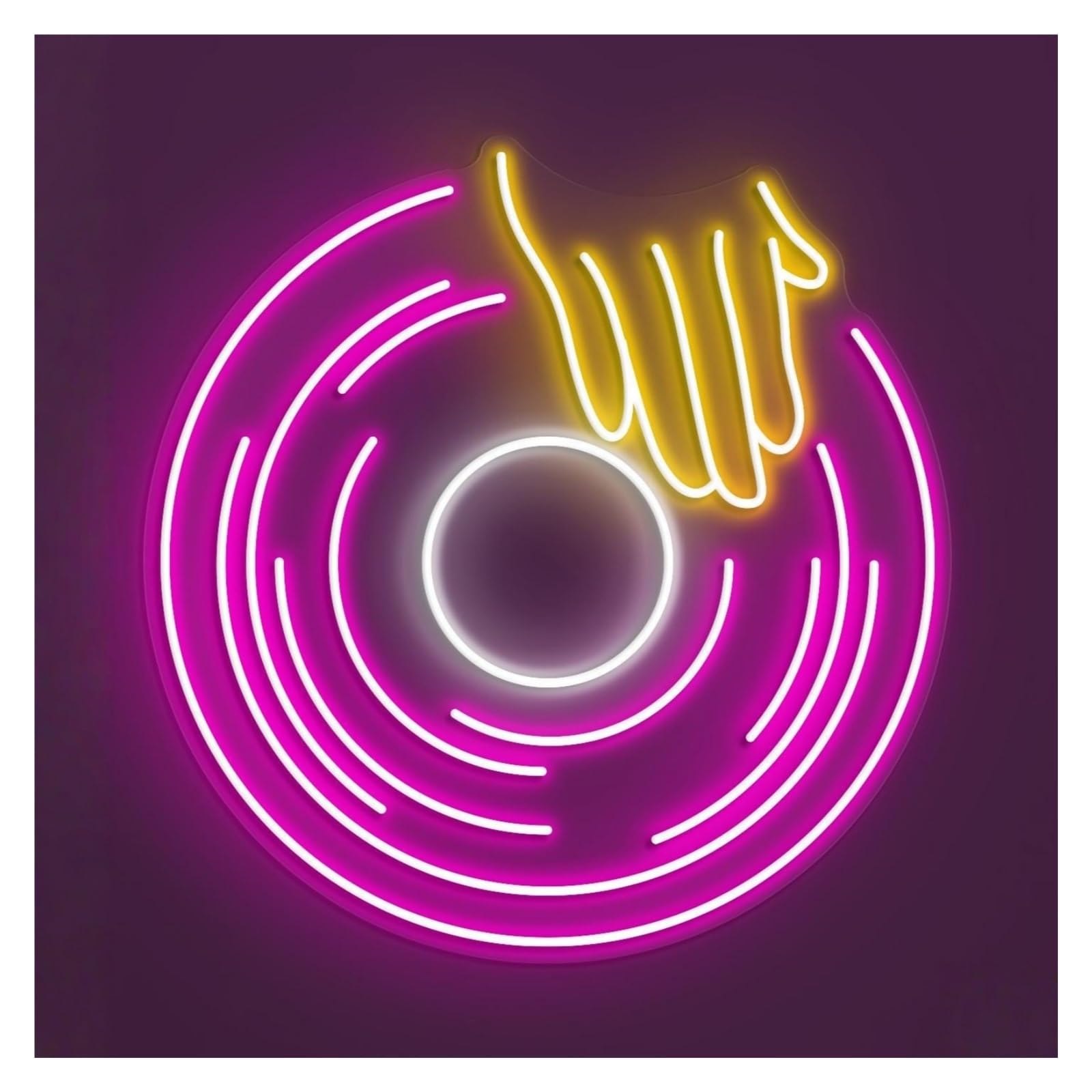 Hanging Art Neon Signs DJing Neon Sign, Suitable For Record Shop Decor With Brightness Adjustable 50cm