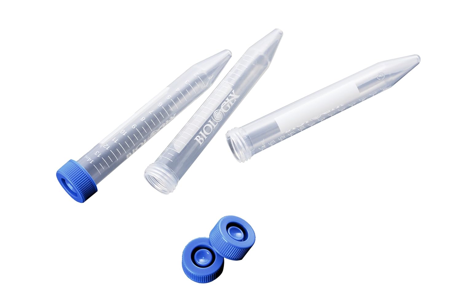 Biologix 10-0152 Polypropylene Sterile Conical Graduated Centrifuge Tube with Plug Seal Caps, 15mL Capacity (Case of 500 Bulk)