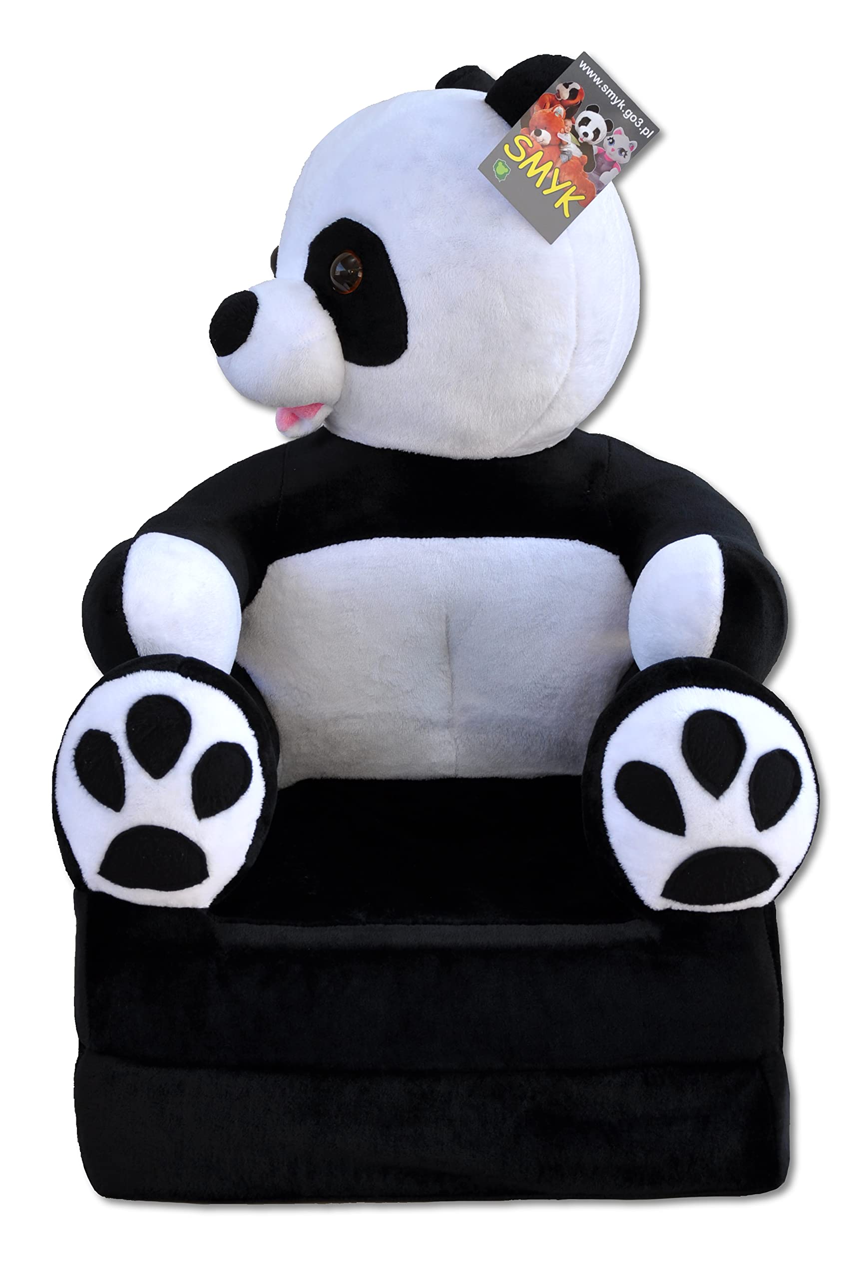 Poltrona Panda per Bambini 2 in 1 – Divanetto Pieghevole in Morbido Peluche, Poltroncina Apribile e Trasformabile per Cameretta