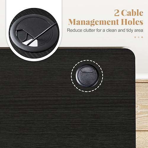 Miniatura 65 de Tangkula Mesa universal de madera, 55 x 28 pulgadas, 1 pieza de escritorio para marco de escritorio estándar y sentado a pie, encimera de oficina